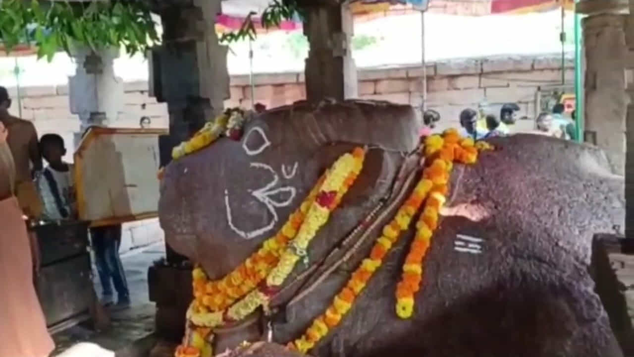 ఇప్పుడు అది పెరిగిపోవడంతో మండపం స్తంభాలకు నందికి మధ్య ఉన్న స్థలం పూర్తిగా తగ్గిపోవడం గమనించవచ్చు. దీంతో నంది చుట్టూ భక్తులు ప్రదక్షిణలు చేసేందుకు వీలు పడడం లేదు.