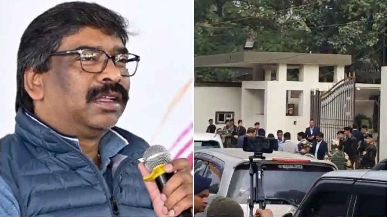 Hemant Soren: కట్టుదిట్టమైన భద్రత నడుమ జార్ఖండ్‌ సీఎం హేమంత్‌ సోరెన్‌‌ను విచారిస్తున్న ఈడీ..