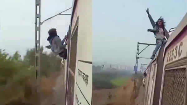 Video Viral: కదులుతున్న ట్రైన్లో యువకుడు స్టంట్స్.. ప్రాణాలు పోగొట్టుకునే స్టేజ్.. షాకింగ్ వీడియో వైరల్..
