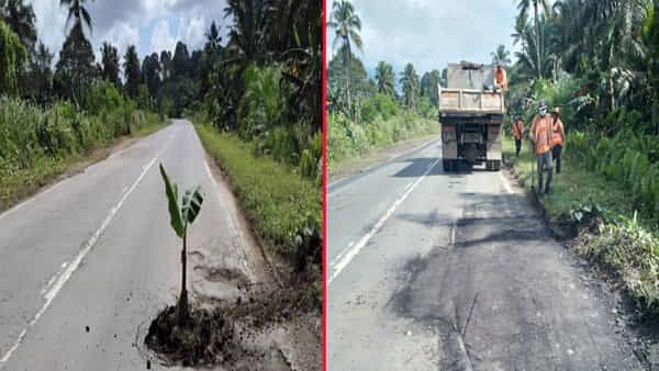 Viral News: రోడ్డుపై గుంతలు.. అధికారుల నిర్లక్ష్యం.. గంటల్లోనే మరమత్తులు చేయాల్సిన పని కల్పించిన వ్యక్తి