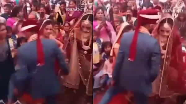 Watch Video: వార్నీ.. ఇదేం జంటరా సామీ..! పెళ్లి మండపంలోనే కుస్తీ పడుతున్నారు..?