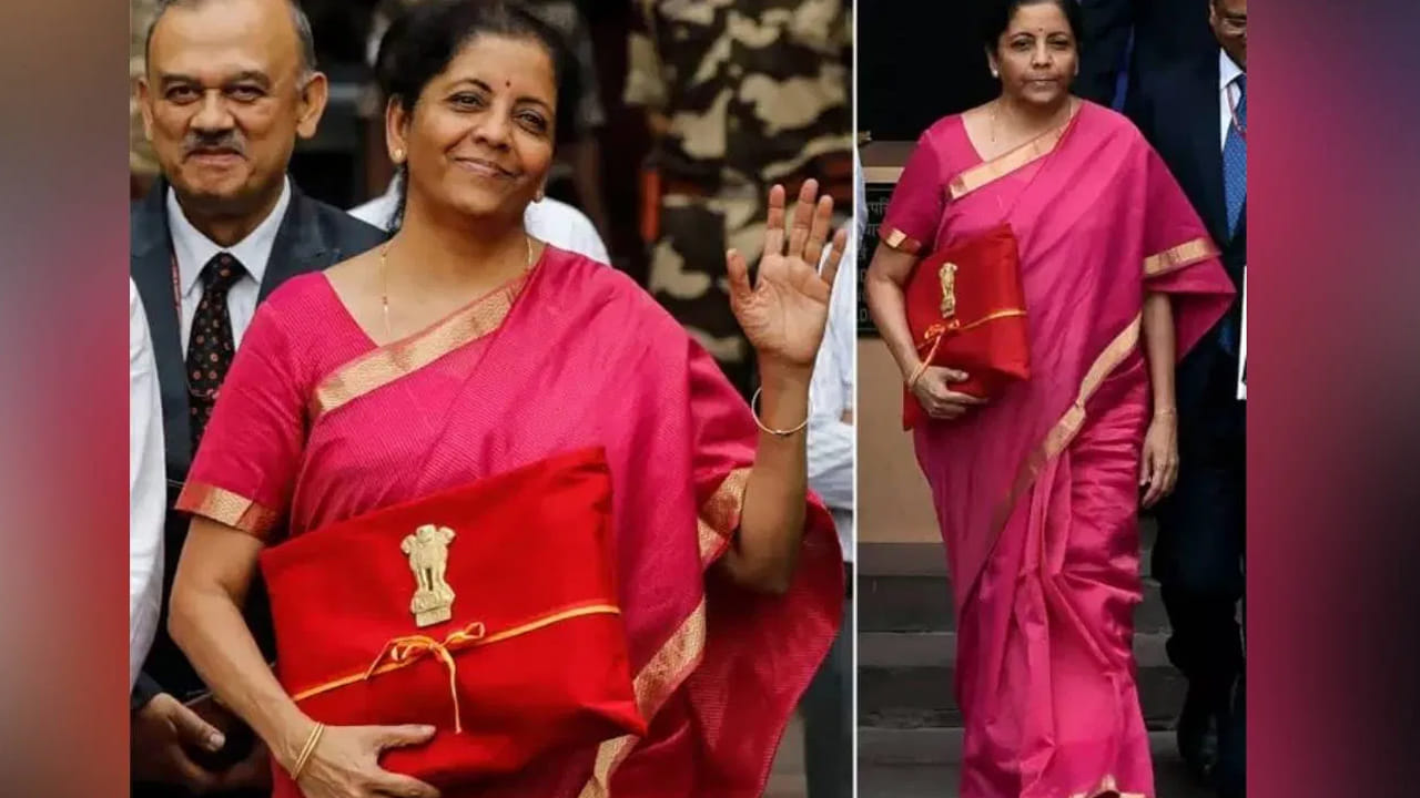 Budget 2019 Nirmala Sitharaman in Dark Pink Saree- 2019లో నిర్మలా సీతారామన్ తొలిసారిగా బడ్జెట్ను ప్రవేశపెట్టారు. ఆమె ముదురు గులాబీ రంగు చీరను ధరించారు. ఇది గంభీరత, స్తబ్దతకు చిహ్నంగా పరిగణిస్తారు.
