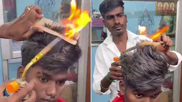 Watch Video: నిప్పుతో చెలగాటం అంటే ఇదేనేమో..! ఫైర్తో హెయిర్ స్టైల్..!! ఇదేం పిచ్చి పనిరా బాబు..