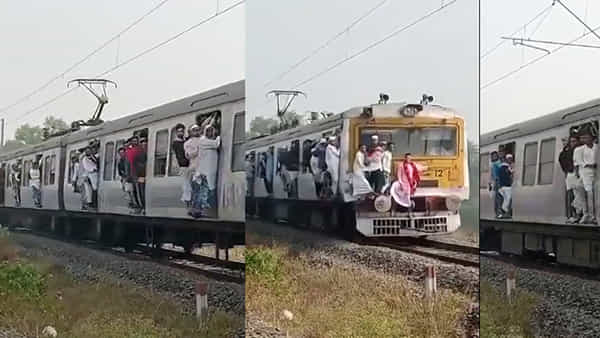వామ్మో ఇదేం సాహసయాత్రరా దేవుడో..! లోకో పైలట్ ముందు వేలాడుతూ ప్రాణాంతక ప్రయాణం.. వీడియో వైరల్