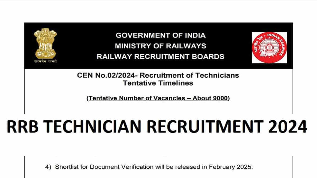 RRB Recruitment 2024 9000   Rrb Railway Notification 