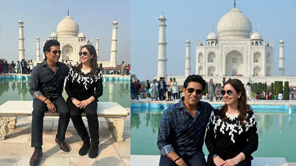 Sachin Tendulkar: వహ్.. తాజ్.. భార్యతో కలిసి తాజ్ మహల్ను సందర్శించిన సచిన్.. ప్రేమ సౌధం అందాలకు ఫిదా
