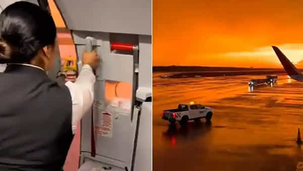 Beautiful Sunset Video: ఎయిర్పోర్టులో ల్యాండైన విమానం.. డోర్ తెరిచి చూడగానే అద్భుతం కనిపించింది..అది చూస్తేగానీ నమ్మలేరు..?