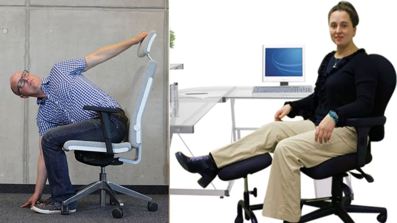 కుర్చీపై కూర్చొని ఒక కాలును కిందకి దింపి, మరో కాలును ముందుకు ఎత్తి.. నేలకి సమాంతరంగా ఉంచాలి. రెండు కాళ్లను ప్రత్యామ్నాయంగా కాసేపు అలా ఉంచాలి. మీరు ఇది నిలబడి కూడా చేయవచ్చు. ఈ వ్యాయామం చీలమండలు, తుంటి కండరాలను బలోపేతం చేస్తుంది. పొట్ట చుట్టూ ఉండే కొవ్వును తొలగించడంలో కూడా సహాయపడుతుంది. కుర్చీపై కూర్చుని, రెండు కాళ్లను నేలకి సమాంతరంగా పైకి లేపాలి. ఒక కాలును నేలపై ఉంచి, మరొక కాలును ముందుకు ఎత్తాలి. ఇలా కనీసం 15-20 సార్లు చేయడం వల్ల కాలు కండరాలు దృఢంగా తయారవుతాయి. మోకాళ్లు, తుంటి ఎముకలు ఫ్లెక్సిబుల్‌గా మారుతాయి. కేలరీలు బర్న్ అవుతాయి.