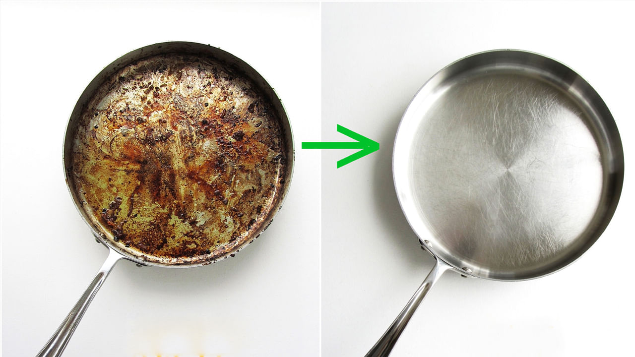 నిమ్మకాయలో బ్లీచింగ్ గుణాలు ఎక్కువ. ఇందులో ఉండే సిట్రస్ మొండి మరకలు, నూనె జిడ్డును తొలగించడానికి సహాపడుతుంది. గిన్నెలో బాగా నల్లబడిన చోట కాస్త నిమ్మరసం వేసి.. కొంచెం సేపు ఉంచి.. ఆ తర్వాత స్క్రబ్బర్‌తో క్లీన్ చేయండి చాలు.