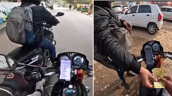 Viral Video: వాట్ ఎన్ ఐడియా సర్జీ.. సాయం కోసం బైక్ ను బుక్ చేసిన యువకుడు..