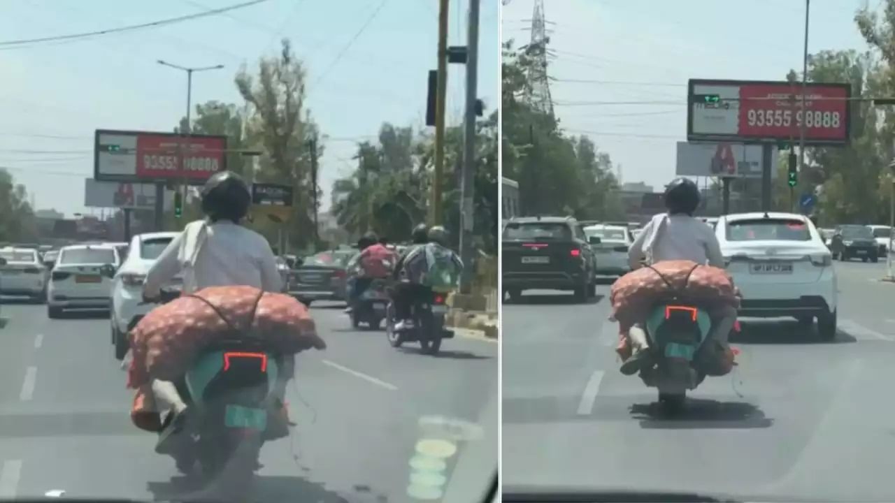 Ather 450X: ఈవీ స్కూటర్‌పై ఉల్లిపాయల మూటలు.. కంపెనీ కూడా ఇలా టెస్ట్ చేసి ఉండదేమో..?