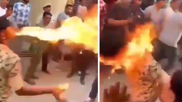 Fire Stunt: పెళ్లి ఊరేగింపులో ఫైర్ స్టంట్ చేస్తూ గాయపడిన యువకుడు.. తప్పిన పెను ప్రమాదం..