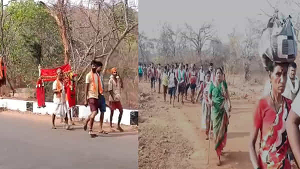 ఉగాదికి మల్లన్న కోసం కన్నడ భక్తులు పాదయాత్ర.. ఎండనుసైతం లెక్క చేయక ఆడబడుచుకు సారెతో తరలివస్తున్న భక్తులు