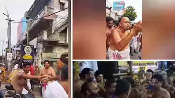 Kanchipuram: నడిరోడ్డుపై పచ్చిబూతులు తిట్టుకుంటూ.. కాంచీపురం పేరుమాళ్ ఆలయంలో అర్చకుల ముష్టియుద్ధం