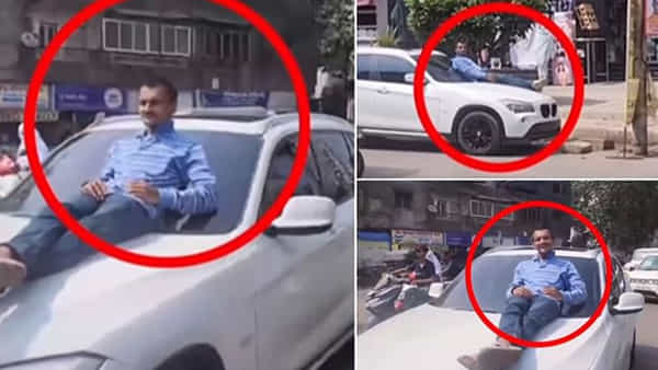 Viral Video: ఇదెక్కడి పైత్యం.. రద్దీ రోడ్డులో కారు బానెట్పై పడుకుని ముసలోడి వెకిలీ వేషాలు! కట్ చేస్తే