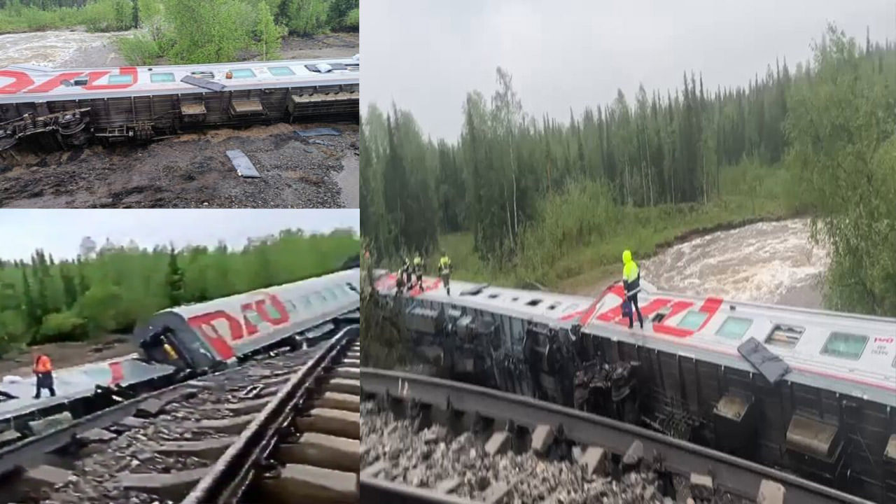 Passenger Train Crash: ఘోర రైలు ప్రమాదం.. పట్టాలు తప్పి నదిలో పడిపోయిన 9 రైలు బోగీలు! వీడియో వైరల్