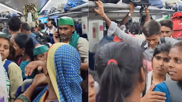 Watch: ఓరీ దేవుడో ఇదేం రద్దీరా సామీ..! వందేభారత్లో కూడా ఇదే సీన్.. వీడియో చూస్తే షాక్ అవ్వాల్సిందే..