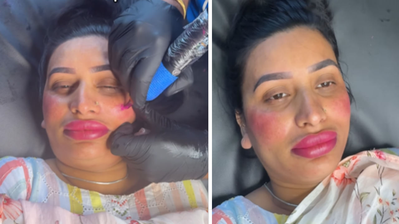 Viral Video: ముఖం మీద వింత ప్రయోగం.. మేకప్ అవసరం లేకుండా టాటూ వేయించుకున్న యువతి..