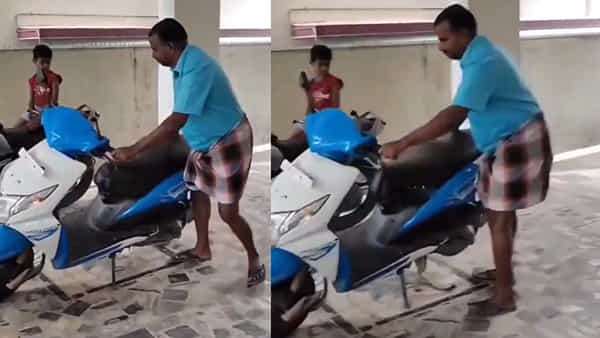 Viral Video: ఓర్నీ.. స్కూటీ సెంటర్ స్టాండ్ వేయడం ఇంత ఈజీనా...?