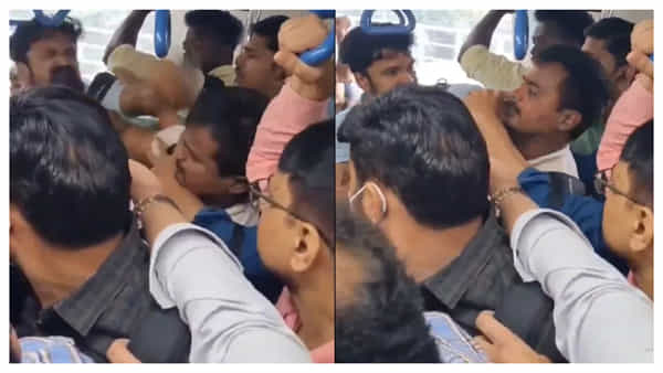 Viral Video: మెట్రో ట్రైన్లో మగవాళ్ల మధ్య గుద్దులాట.. వీడియో వైరల్!