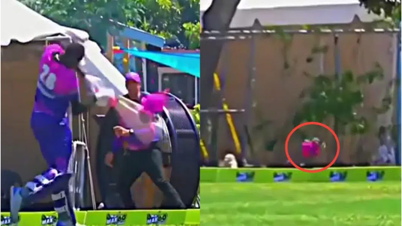 Video: ఇదేం ఫైర్ మాస్టారూ.! అంపైర్ అవుట్ ఇచ్చాడని ఏకంగా హెల్మెట్నే సిక్స్ బాదేశాడు.. ఎవరో తెలుసా