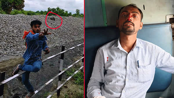 వేగంగా వెళ్తున్న రైలుపై రాళ్ల దాడి.. ప్రయాణికుడికి గాయాలు.. రియాక్షన్ ఎలా ఉందంటే..
