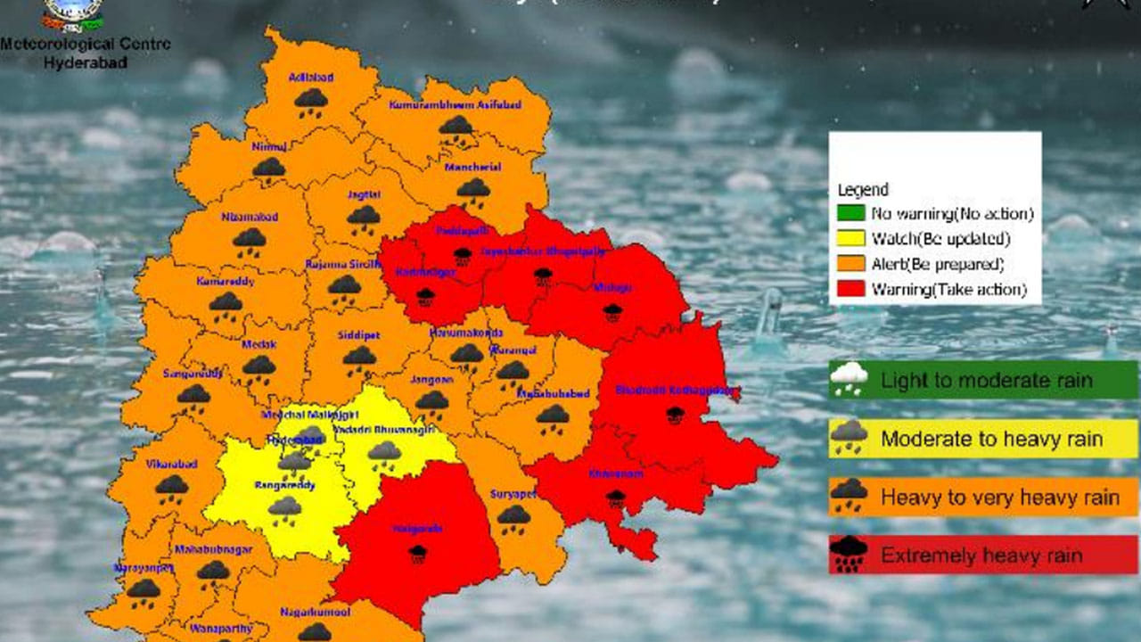 Telangana Rain Alert: వాయుగుండంగా అల్పపీడనం.. జాగ్రత్తగా ఉండండి.. వాతావరణ శాఖ హెచ్చరిక Telangana Rain Alert: వాయుగుండంగా అల్పపీడనం.. జాగ్రత్తగా ఉండండి.. వాతావరణ శాఖ హెచ్చరిక