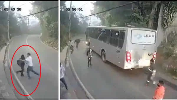 Viral Video: రోడ్డుపై యువతిని వేధించిన ఆకతాయి.. అటుగా వచ్చిన బస్సు ఆగడంతో దుమ్ముదుమారం! వీడియో