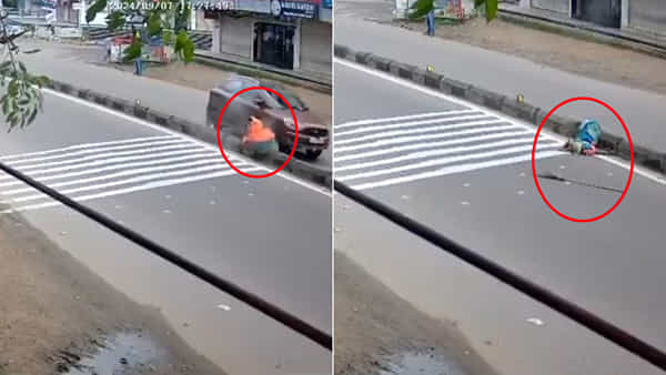 Watch Video: హన్మకొండలో దారుణం.. పొద్దున్నే రోడ్డు ఊడ్చుతున్న మహిళపైకి దూసుకెళ్లిన కారు! వీడియో