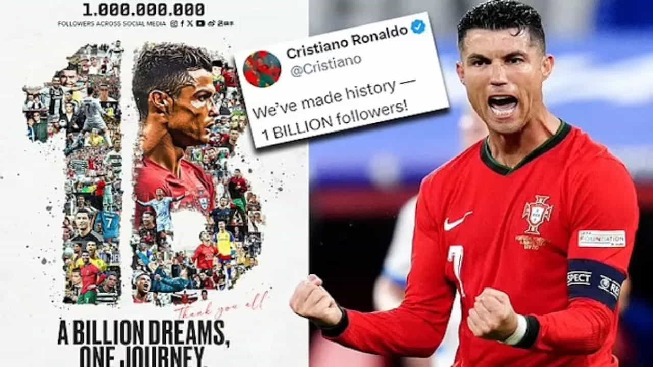 Cristiano Ronaldo: ఫుట్బాల్ మైదానంలో ఒకదాని తర్వాత ఒకటిగా రికార్డులు రాస్తున్న క్రిస్టియానో రొనాల్డో.. ఇప్పుడు సోషల్ మీడియాలోనూ రికార్డులకెక్కాడు. 1 కోటి మంది ఫాలోవర్లను పొందడానికి చాలా కష్టపడాల్సిన ఈ యుగంలో, రొనాల్డో ఏకంగా 1 బిలియన్ అంటే 100 కోట్ల మంది ఫాలోవర్లను సంపాదించిన ప్రపంచంలోనే మొదటి వ్యక్తిగా గుర్తింపు పొందాడు.