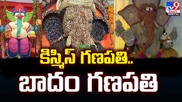 కిస్మిస్ గణపతి.. బాదం గణపతి.. ఆకట్టుకుంటున్న గణనాధులు