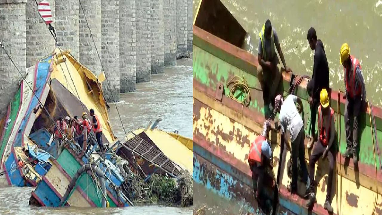 prakasam barrage: బోట్ల కోసం పాట్లు.. భారీ పడవలను కట్ చేసేందుకు నానా తంటాలు.. నేడు రంగంలోకి మరో టీమ్..