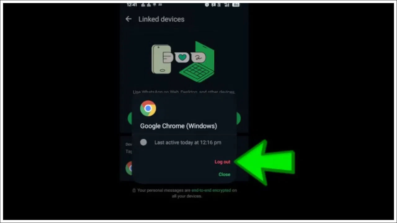 మీ WhatsApp ఖాతాను తెలియని డివైజ్‌ ఉపయోగిస్తోందని మీరు భావిస్తే, మీరు ఆ డివైజ్‌ను లాగ్ అవుట్ చేయవచ్చు.