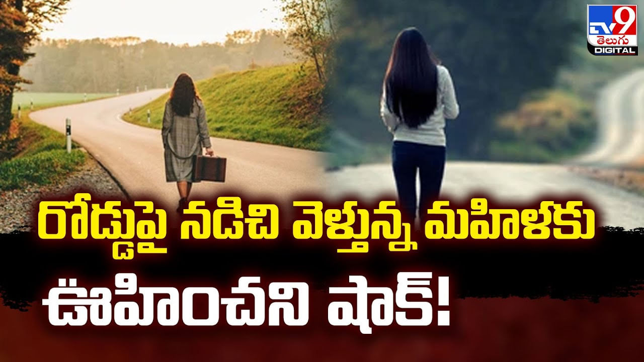 రోడ్డుపై నడిచి వెళ్తున్న మహిళకు ఊహించని షాక్‌ !!