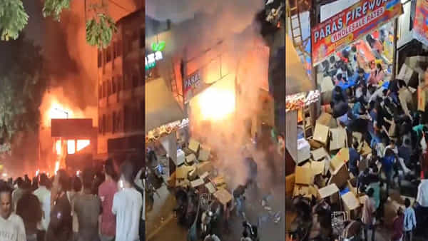 Hyderabad: అబిడ్స్లోని బాణసంచా దుకాణంలో భారీ అగ్నిప్రమాదం.. చుట్టుపక్కలకు ఎగసిపడ్డ మంటలు! వీడియో