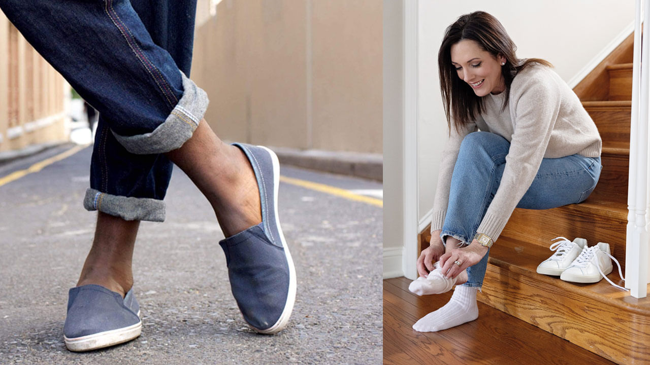 అందరూ చేసే తప్పులలో ఒకటి వన్ లెగ్ టెస్ట్. మనలో చాలా మంది ఒక పాదానికి షూ వేసుకుని, అది సరిగ్గా ఉందో లేదో, సౌకర్యంగా ఉందో లేదో పరీక్షించి వెంటనే కొనుక్కుంటాం. కానీ ఒంటికాలిపై చెప్పులతో చూడటం సరికాదు. రెండు పాదాలు ఒకేలా ఉండవని గుర్తుంచుకోండి. ఒక పాదానికి సౌకర్యవంతంగా అనిపించే షూ మరొకదానిపై చాలా గట్టిగా లేదా చాలా వదులుగా ఉండవచ్చు. అందుకే రెండు పాదాలకు చెప్పులు వేసి చూసుకోవలి.