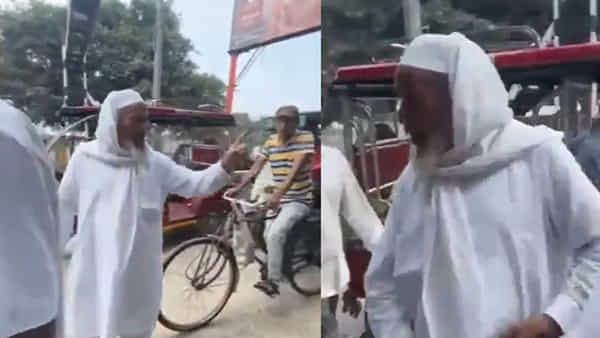 Watch: ముసలోడా మజాకా..! కత్తితో పొడిచేస్తానంటూ.. ట్రాఫిక్ పోలీస్కు స్ట్రాంగ్ వార్నింగ్..