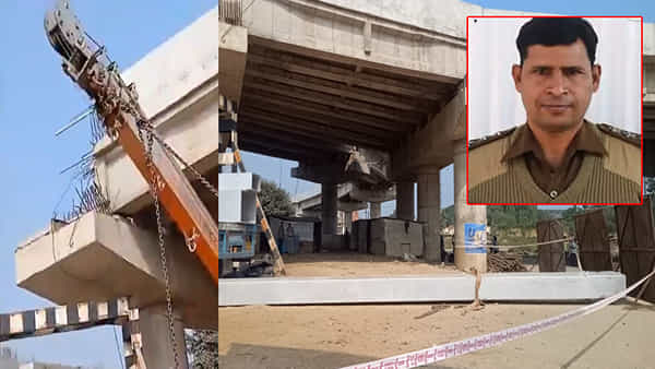 Watch Video: రైల్వే బ్రిడ్జి నిర్మాణంలో అపశృతి.. బైక్పై వెళ్తున్న పోలీస్పై జారిపడిన దిమ్మ! స్పాట్ డెడ్