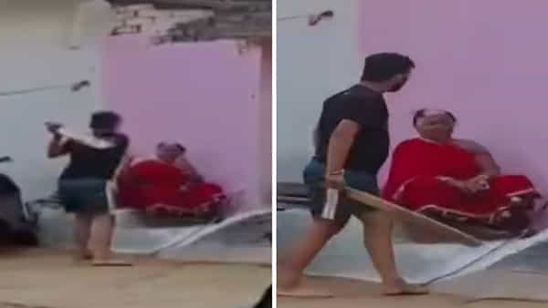 Watch: మనవడు కాదు రాక్షసుడు.. వృద్ధురాలిని బ్యాట్తో దారుణంగా కొడుతూ చిత్రహింసలు..!