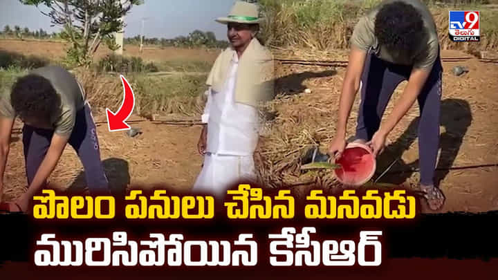 పొలం పనులు చేసిన మనవడు.. మురిసిపోయిన కేసీఆర్ పొలం పనులు చేసిన మనవడు.. మురిసిపోయిన కేసీఆర్