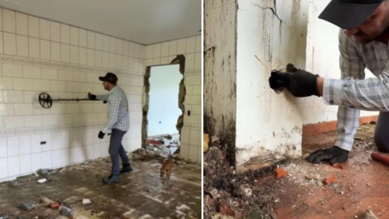 Watch Video: పాడుబడ్డ గోడను తనిఖీ చేస్తుండగా.. అతని సుడి తిరిగిపోయింది..!