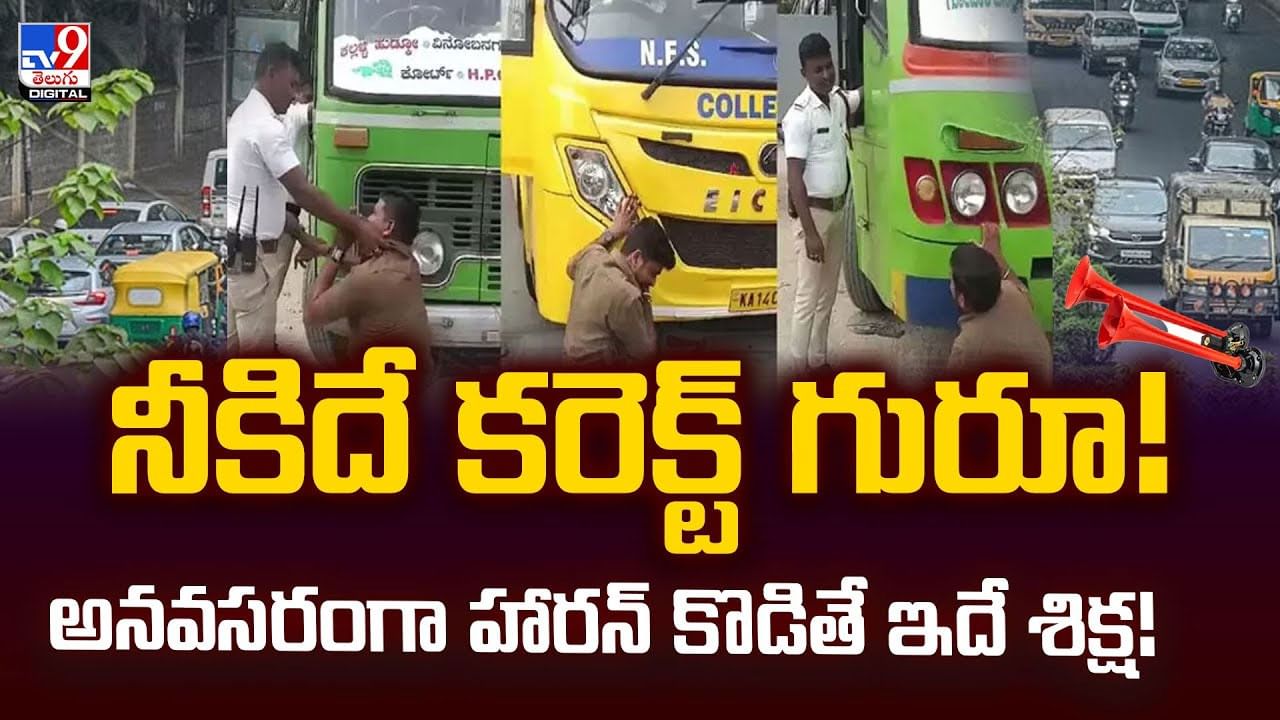 నీకిదే కరెక్ట్ గురూ! అనవసరంగా హారన్ కొడితే ఇదే శిక్ష!వీడియో