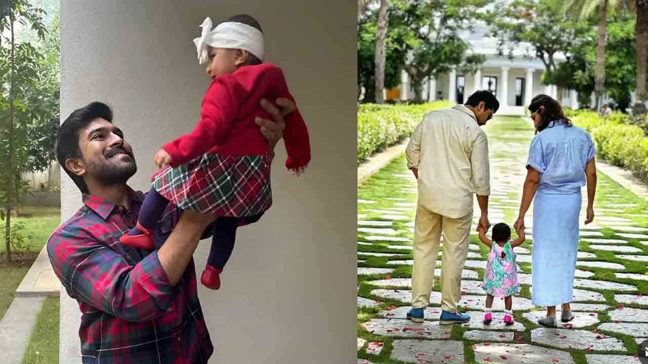దీనికి సంబంధించిన ఫొటోను చరణ్ సోషల్ మీడియాలో షేర్ చేస్తూ.. ''సెట్లో నా చిన్నారి అతిథి. #RC16'' అంటూ క్యాప్షన్ ఇచ్చారు. ఇక ఈ ఫొటోలో క్లీంకారా ఏదో చూపిస్తూ.. తన డాడీ (చరణ్)ను ఏదో అడిగినట్లు కనిపిస్తుంది. ప్రస్తుతం ఈ ఫొటోస్ నెటిజన్స్ను తెగ ఆకట్టుకుంటున్నాయి.