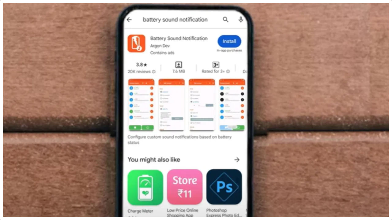 ఇప్పుడు మీ ఫోన్‌లో ఈ రెండు సెట్టింగ్‌లు లేకపోతే మీరు మీ ఫోన్‌ను ఛార్జర్‌కు కనెక్ట్ చేసినప్పుడు మీ ఫోన్‌ను ఛార్జింగ్ నుండి తీసివేసినప్పుడు, మీ ఫోన్ బ్యాటరీ నిండిపోయినప్పుడు, మీ ఫోన్ బ్యాటరీ తక్కువగా ఉన్నప్పుడు మీకు సౌండ్‌ ద్వారా తెలియజేస్తుంది. ఇందుకోసం థర్డ్ పార్టీ అప్లికేషన్‌ను ఉపయోగించాల్సి రావచ్చు. ఈ అప్లికేషన్ పేరు బ్యాటరీ సౌండ్ నోటిఫికేషన్. దీనిని మీరు ఇన్‌స్టాల్ చేసుకోవాలి. దీనిలో మీకు అనేక ఎంపికలు లభిస్తాయి.