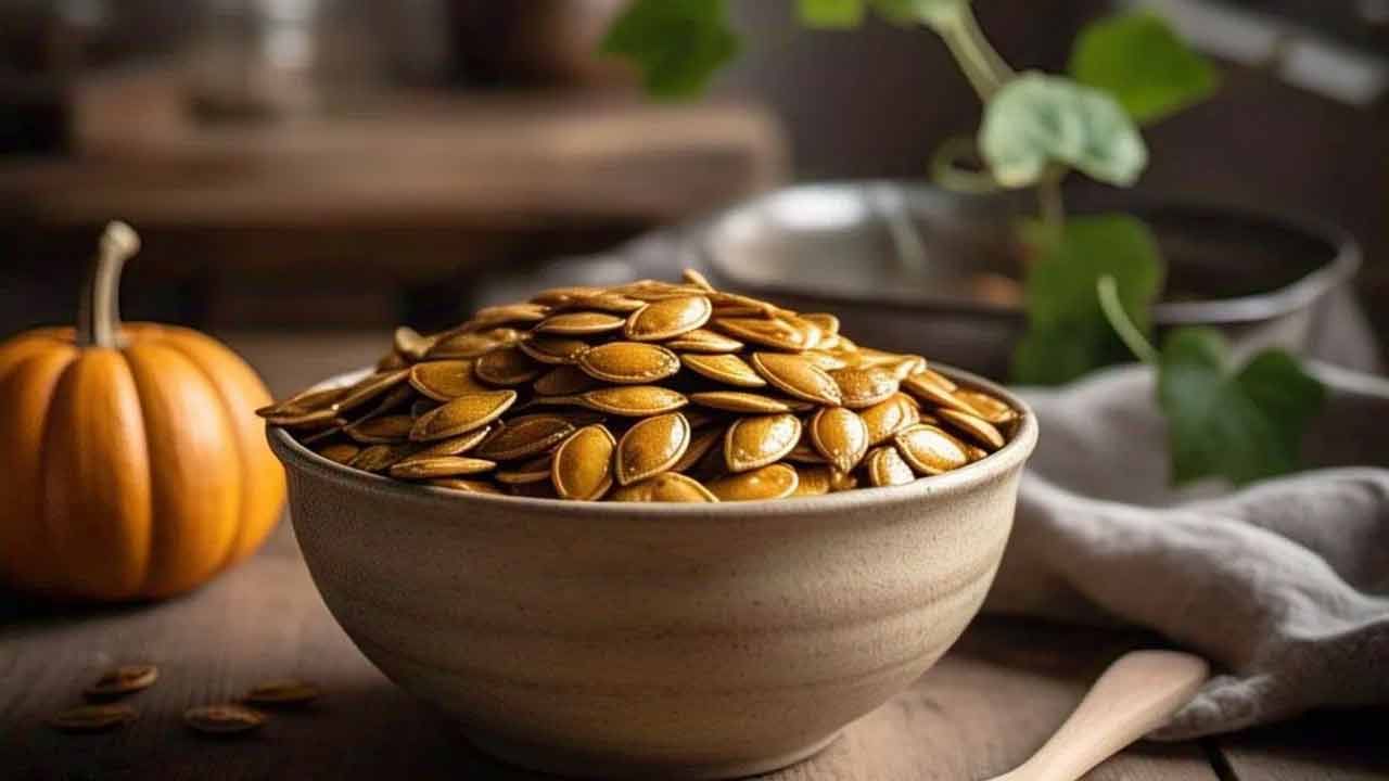 గుమ్మడికాయ గింజల్లో జింక్, విటమిన్ ఇ పుష్కలంగా ఉంటాయి. జింక్ గాయాలను నయం చేయడానికి, జలుబుతో పోరాడటానికి సహాయపడుతుంది. విటమిన్ E యాంటీఆక్సిడెంట్గా పనిచేస్తుంది. వాపును తగ్గిస్తుంది. రోగనిరోధక శక్తిని బలంగా ఉంచుతుంది.