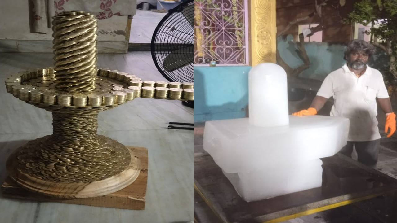 శివరాత్రికి విభిన్న రూపాల శివలింగాలు.. ఆకట్టుకుంటున్న కాయిన్స్ శివలింగం