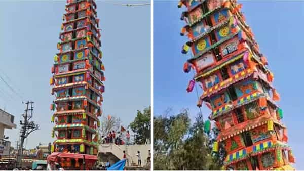 Watch: బెంగళూరులో కుప్పకూలిన 120 అడుగుల రధం.. ఇద్దరు మృతి, మరో ఇద్దరి పరిస్థితి..