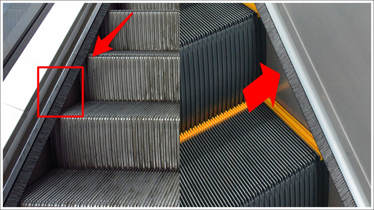 వీటిని 'సేఫ్టీ బ్రష్‌లు' అంటారు. మెట్లు, రెయిలింగ్ మధ్య బట్టలు, బూట్లు లేదా లేసులు ఇరుక్కుపోకుండా నిరోధించడం వారి పని. ఈ బ్రష్ నిజానికి ఒక రకమైన మానసిక రక్షణ అని నిపుణులు అంటున్నారు. బ్రష్ ఎవరి పాదాలను లేదా బట్టలను తాకినప్పుడు, అది స్వయంచాలకంగా అంచు నుండి దూరంగా కదులుతుంది. అందుకే వీటిని అంచులలో అమర్చుతారు. అక్కడ బట్టలు లేదా బూట్లు ఇరుక్కుపోయే ప్రమాదం ఎక్కువగా ఉంటుంది.