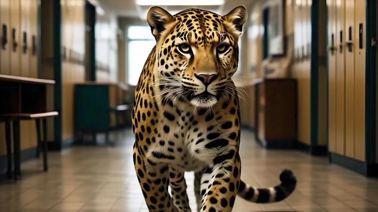 Leopard: క్లాస్ రూమ్లో నిలబడి ఉన్న మేడమ్.. మెల్లగా స్కూల్లోకి ఎంట్రీ..