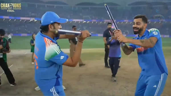 Video: ఇది కదా కావాల్సింది.. స్టంప్స్తో కోలాటమాడిన రో-కో.. చూడ్డానికి రెండు కళ్లు చాలవంతే..
